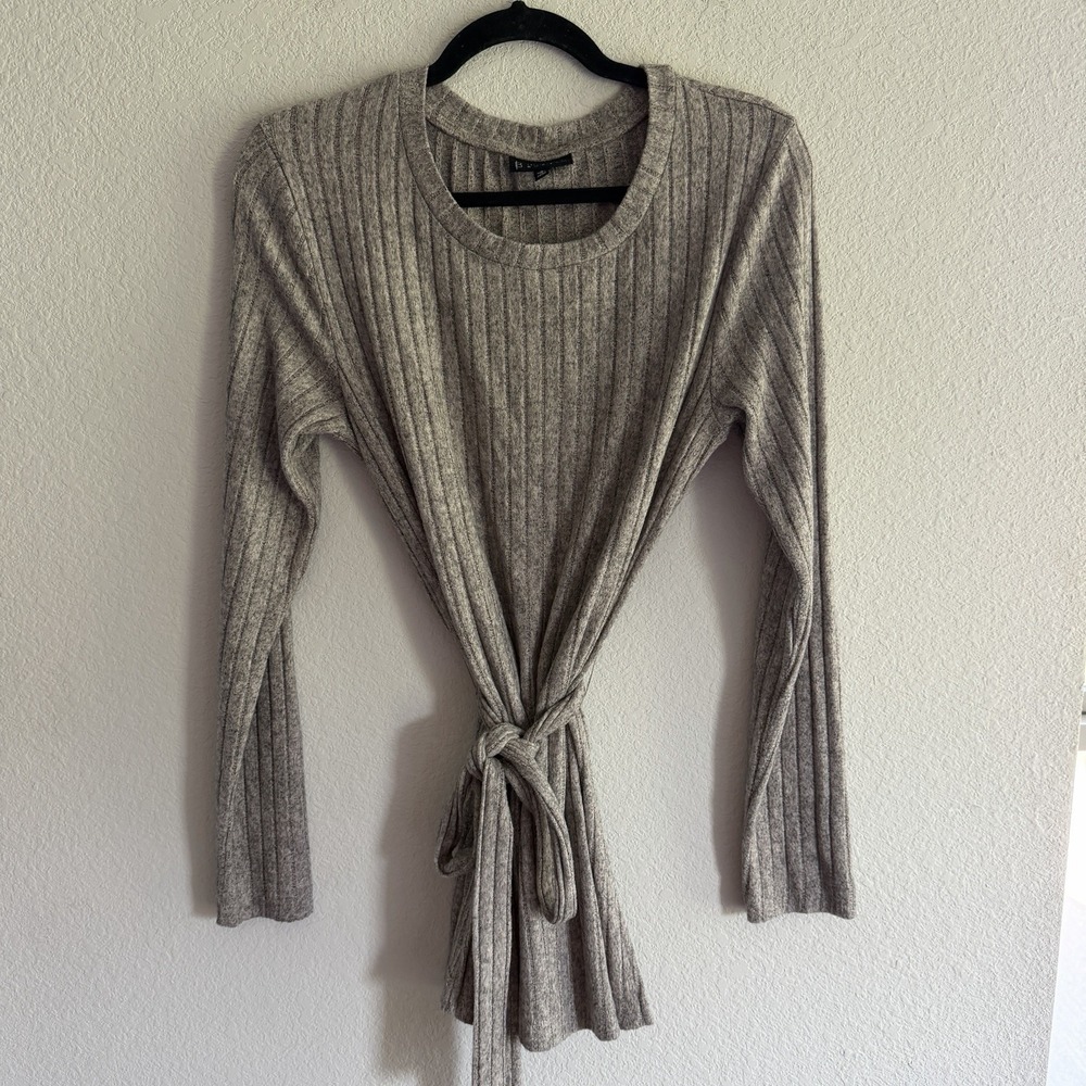 Bobeau Belted Long Sleeve Sweater Top Sz Small